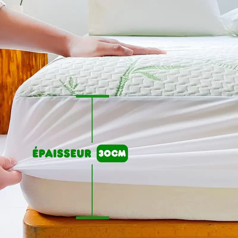 Housse de Matelas Bambou Imperméable et Rafraîchissante