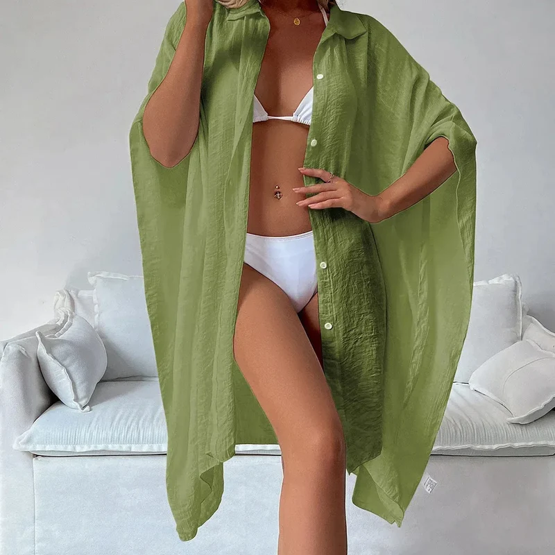 Robe Chemise de Plage Ample & Légère - Cover-Up Maillot de Bain
