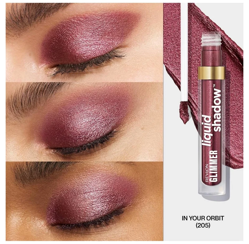 REVLON Glimmer Liquid Shadow, Smudge-Proof Shimmer Eyeshadow Makeup, Long Lasting, High Pigment - (205 In Your Orbit)