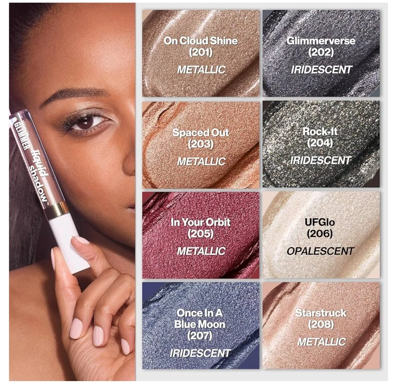 REVLON Glimmer Liquid Shadow, Smudge-Proof Shimmer Eyeshadow Makeup, Long Lasting, High Pigment - (205 In Your Orbit)