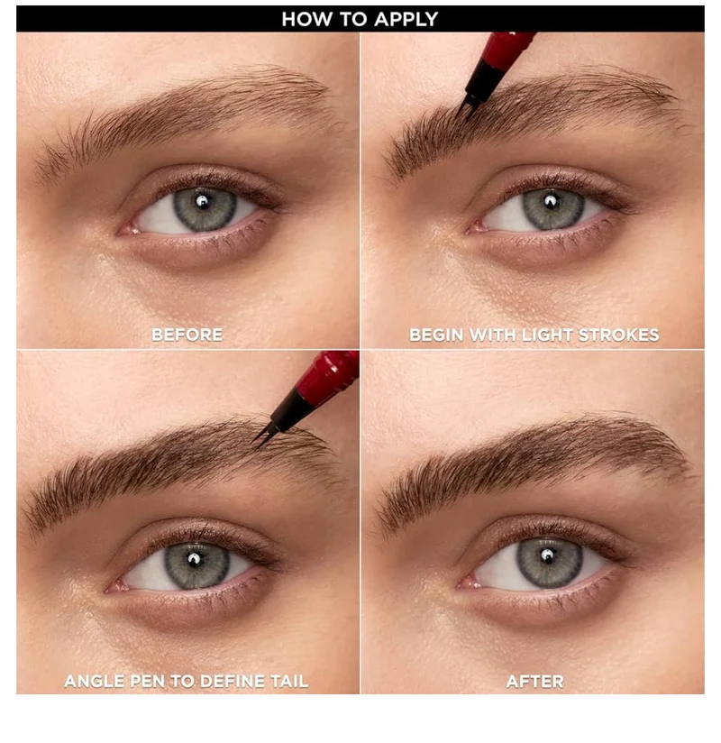 L’Oreal Paris Faux Brow, Hair-Like, Filling Eyebrow Pen w/ Double-Brush Tip, Fast & Precise - Soft Black