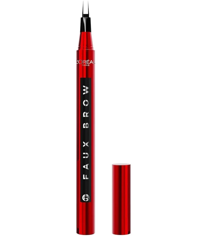 L’Oreal Paris Faux Brow, Hair-Like, Filling Eyebrow Pen w/ Double-Brush Tip, Fast & Precise - Soft Black