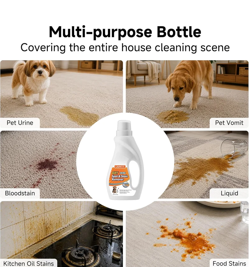 Pet Pro Oxy Carpet Cleaning Solution, Multi-Purpose Formula for Carpet Stain Removal of Pet Cleaning,Kitchen,Furniture Surface,Couch, Carpet, 33.8 Fl Oz, 1-Pack
