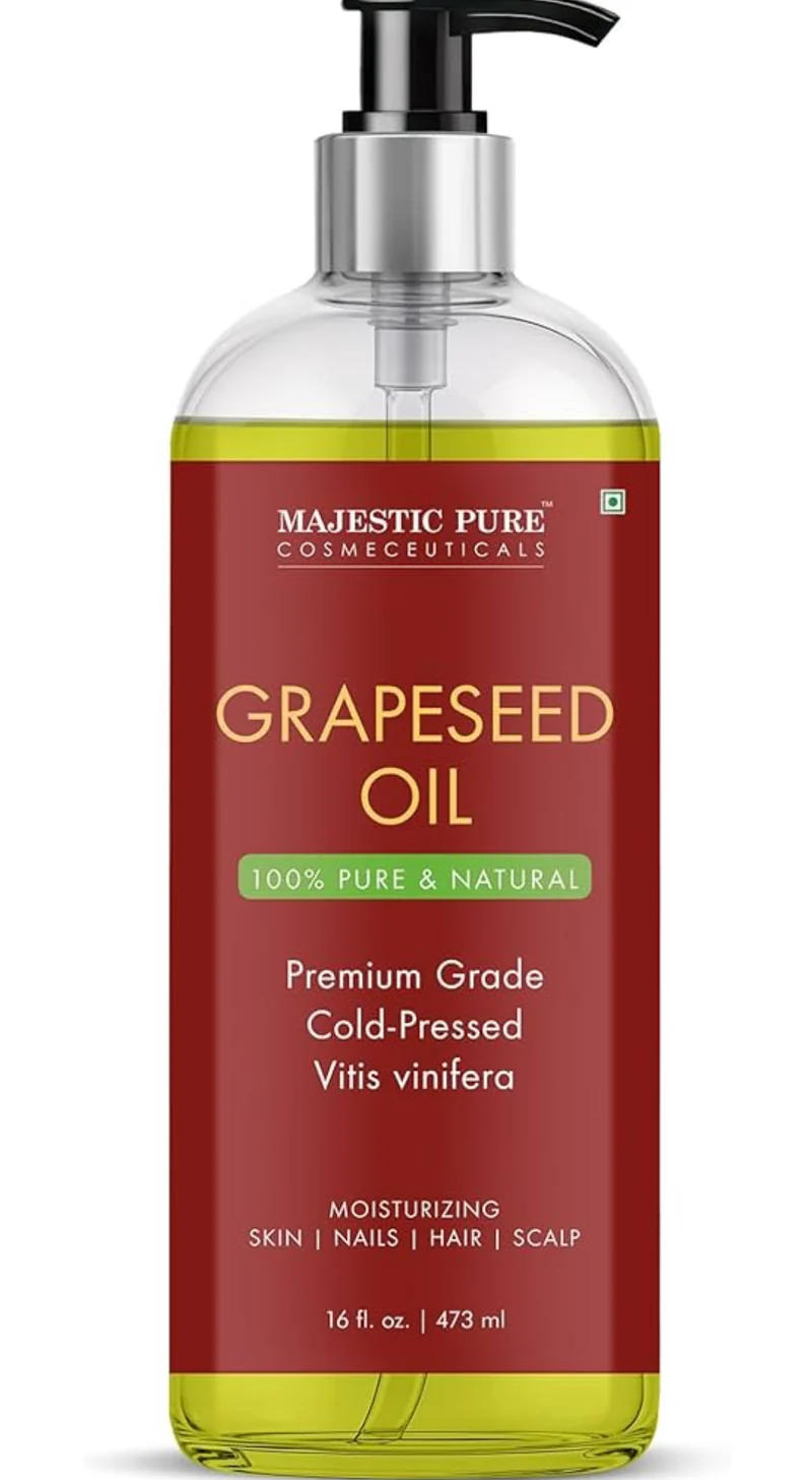 Pure Grapeseed Oil - 100% Pure & Natural - Premium Grade, Cold-Pressed, Hexane-Free Carrier Oil for Skin, Hair and Body - Moisturizing Skin, Hair and Scalp - 16 Fl Oz
