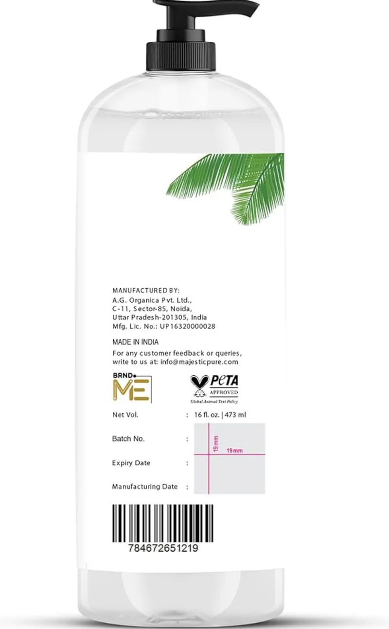 Pure Fractionated Coconut Oil – Lightweight Liquid Carrier Oil for Essential Oils, Massage, Skin, Hair & DIY Personal Care Applications -16 Fl Oz