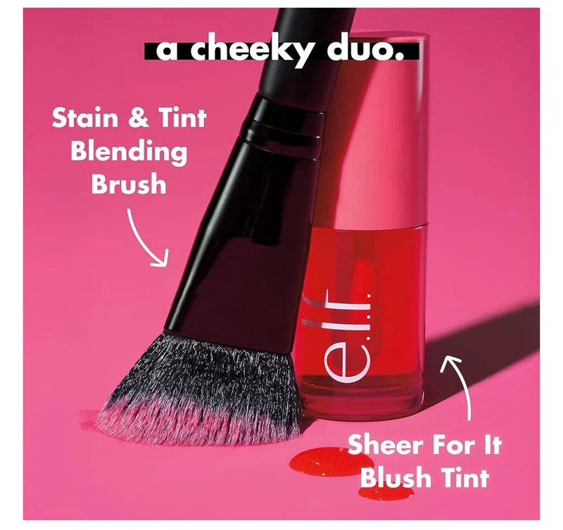 e.l.f. Sheer For It Blush Tint, Multi-Use, Long-Lasting Lip & Cheek Makeup, Creates A Natural Flush Finish, Vegan & Cruelty-Free - (Left On Red)