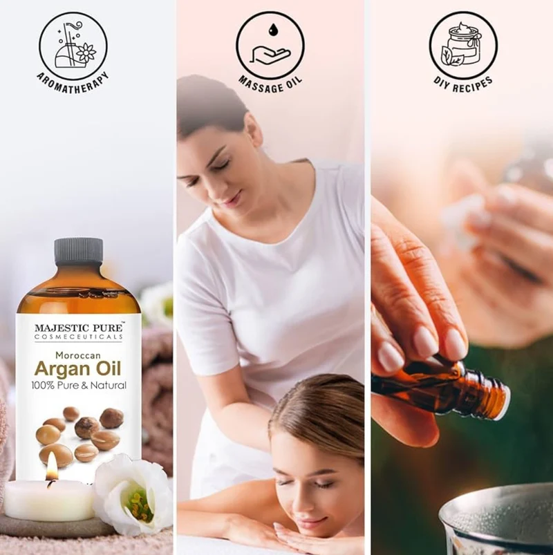 Pure Essential Oil with Glass Dropper - 100% Pure and Natural - Essential Oils for Diffuser, Aromatherapy, Soap and Candle Making, Moroccan Argan Essential Oil, Moroccan Argan Oil, 4 Fl Oz