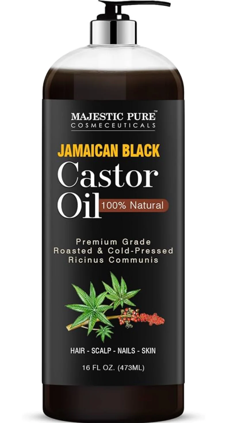 PURE Pure Jamaican Black Castor Oil for Hair Care, Strengthening, Nourishing, and Volumizing Formula - Non GMO Verified, 16 Fl Oz