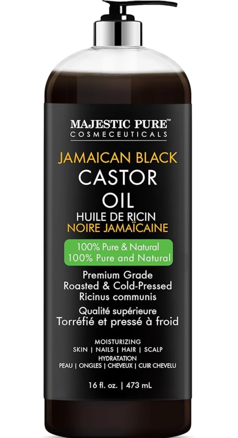 PURE Pure Jamaican Black Castor Oil for Hair Care, Strengthening, Nourishing, and Volumizing Formula - Non GMO Verified, 16 Fl Oz