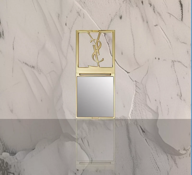 Gold Compact Folding Mirror Travel Makeup Mirror