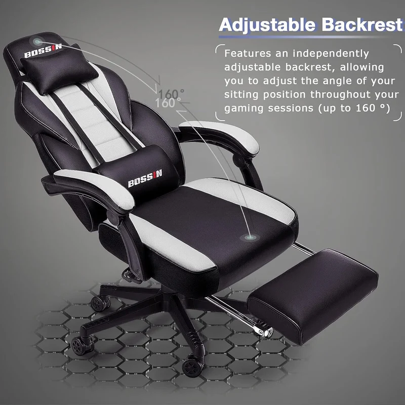 Big and Tall Gaming Chairs for Adults Ergonomic Video Game Chairs with footrest