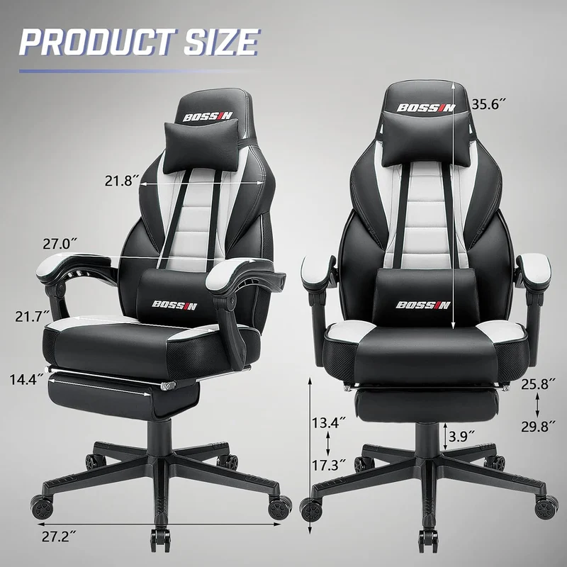 Big and Tall Gaming Chairs for Adults Ergonomic Video Game Chairs with footrest