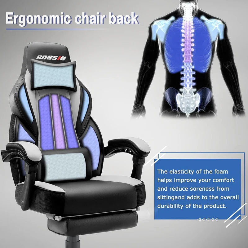 Big and Tall Gaming Chairs for Adults Ergonomic Video Game Chairs with footrest