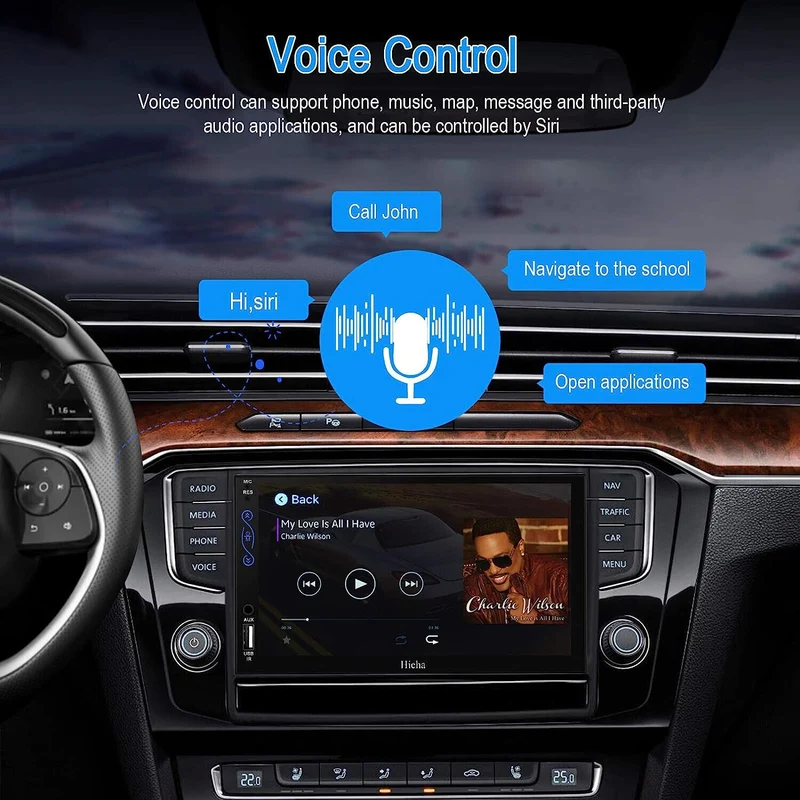 Car Play,Android Auto, MP5, Mirror Link, SWC, With A/V Input 2-DIN 7" Bluetooth