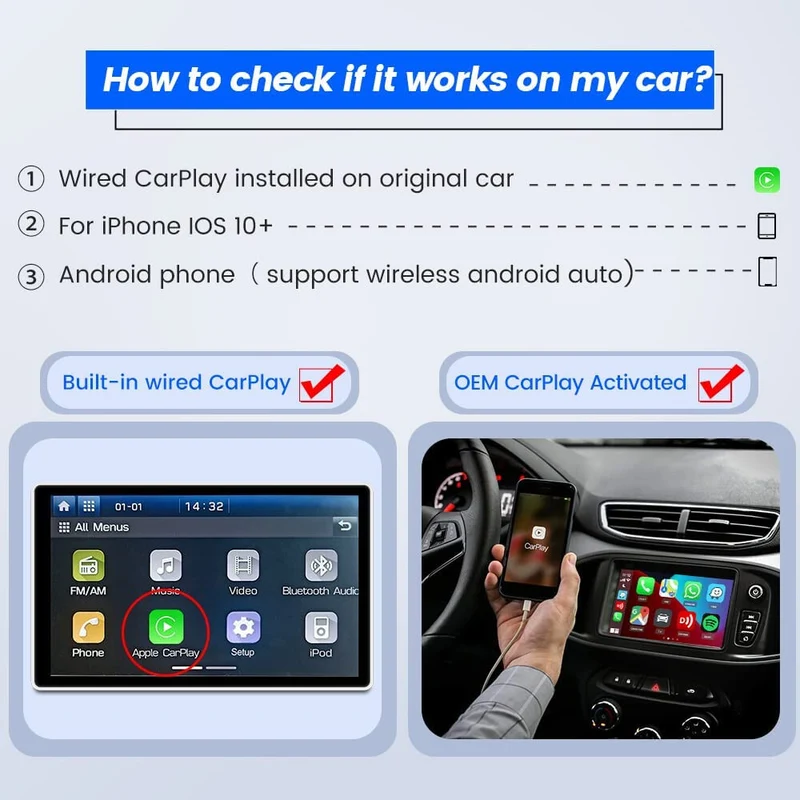 CarPlay & Android Adapter FOR Factory Wired CAR PLAY 4.0 Auto Connect Wireless