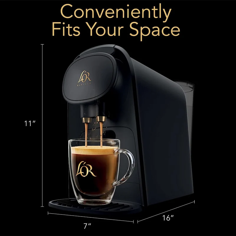 L'OR Barista System Luxury Coffee and Espresso Machine Combo by Philips - Black