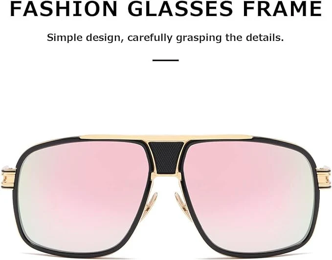 Sunglasses Men Women Unisex Goggle Alloy Big Frame Metal Punk Style Shield