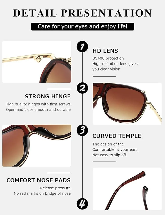 Sunglasses Men Women Unisex Goggle Alloy Big Frame Metal Punk Style Shield