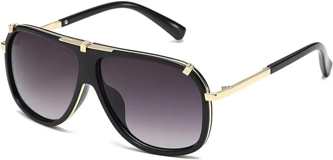 Sunglasses Men Women Unisex Goggle Alloy Big Frame Metal Punk Style Shield