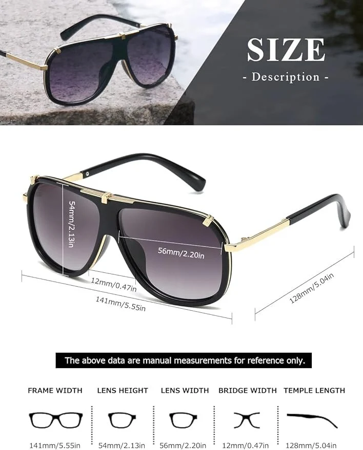 Sunglasses Men Women Unisex Goggle Alloy Big Frame Metal Punk Style Shield