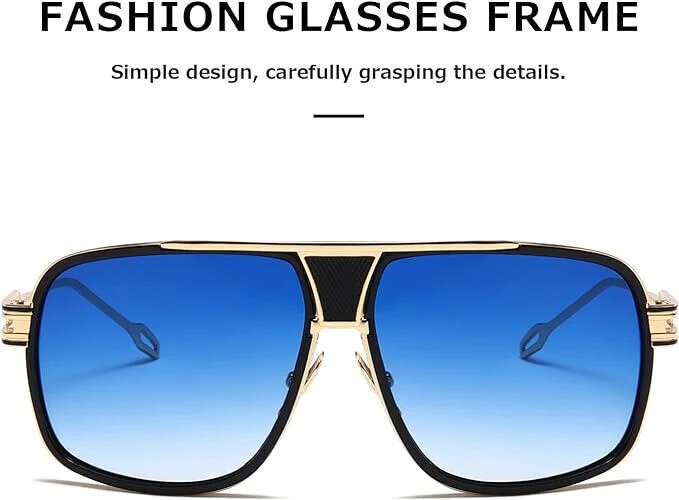Sunglasses Men Women Unisex Goggle Alloy Big Frame Metal Punk Style Shield