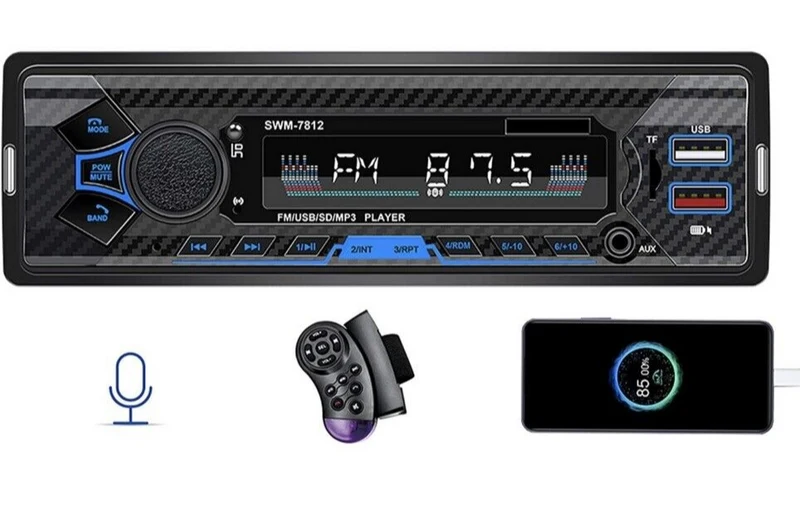 Single Din Car Stereo #7812 Bluetooth Radio,SWC/Subwoorf/BT USB | BRAND NEW