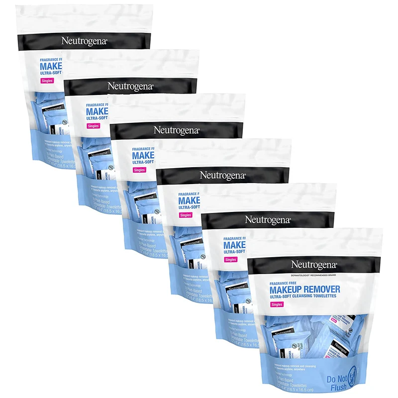 Neutrogena Makeup Remover Facial Cleansing Towelette Single Daily Face Wipes 6PK
