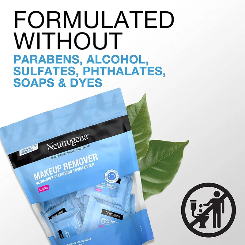 Neutrogena Makeup Remover Facial Cleansing Towelette Single Daily Face Wipes 6PK