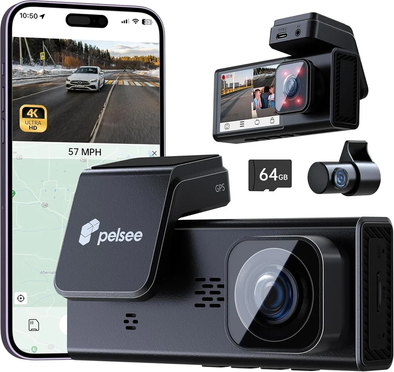 Pelsee Dash Cam and Rear View Camera | Complete Vehicle Surveillance Solution