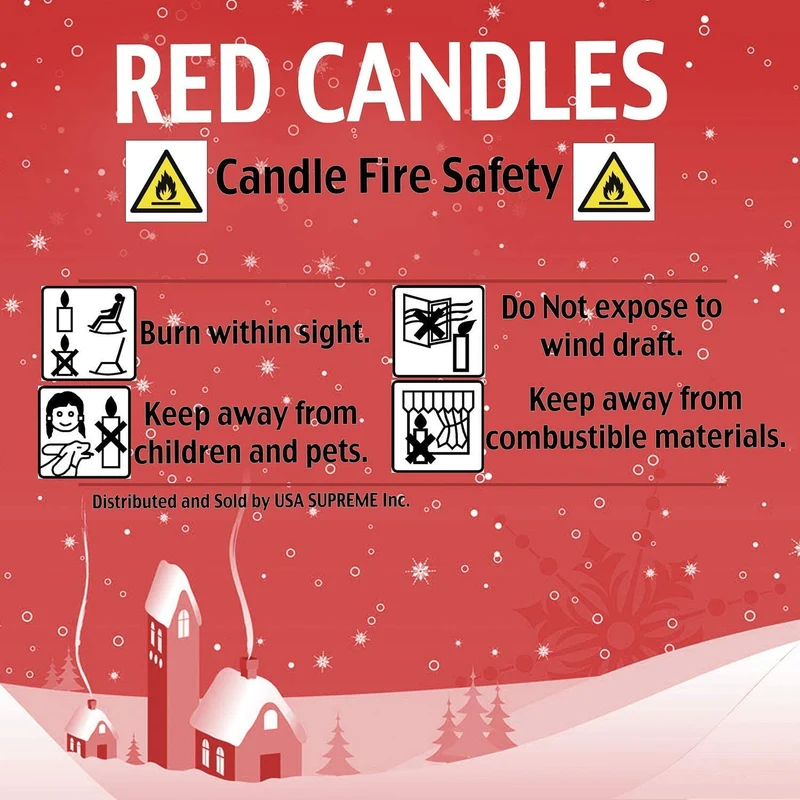 NEW 100 PCS Red Candles 4 inch X 1/2 inch Diameter 1.5 Hour Burn Time.Unscented