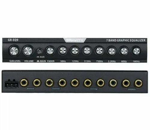 Gravity EQ9 1/2 Din 7 Band Car Audio Equalizer EQ w/ Front, Rear + Sub Output