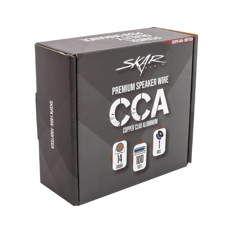 NEW Skar Audio 14 Gauge CCA Car Audio Speaker Wire - 100 Feet (Matte Brown/Blue)