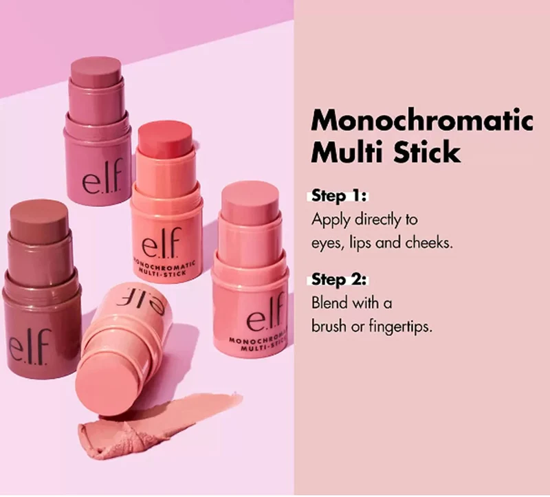 e.l.f. Monochromatic Multi Stick Creamy Lightweight Versatile LUMINOUS BERRY