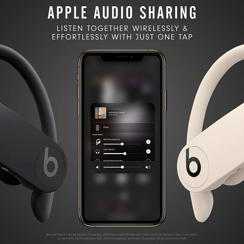 Apple H1 Chip Class 1 Powerbeats Pro Wireless Earbuds Bluetooth Headphones-BLACK