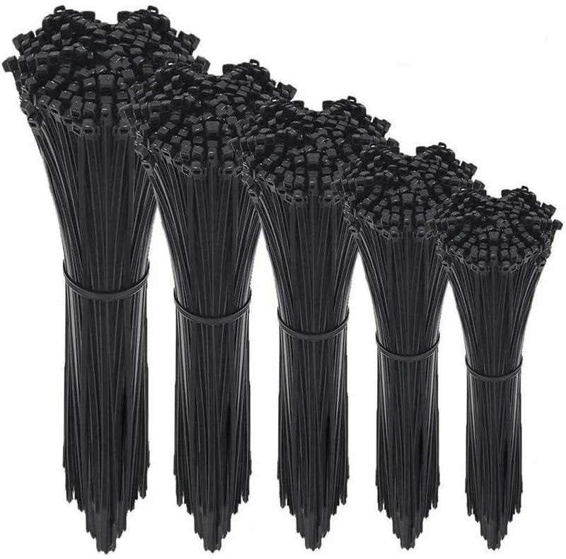 Self-Locking Cable Zip Ties,500 Packs 4+6+8+10+12-" Width 0.16inch Nylon Cable