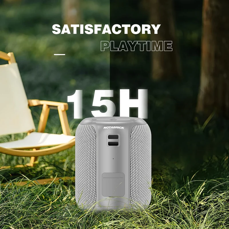 Bluetooth Portable Wireless Speaker with 15W Stereo Sound, IPX6 Waterproof TWS