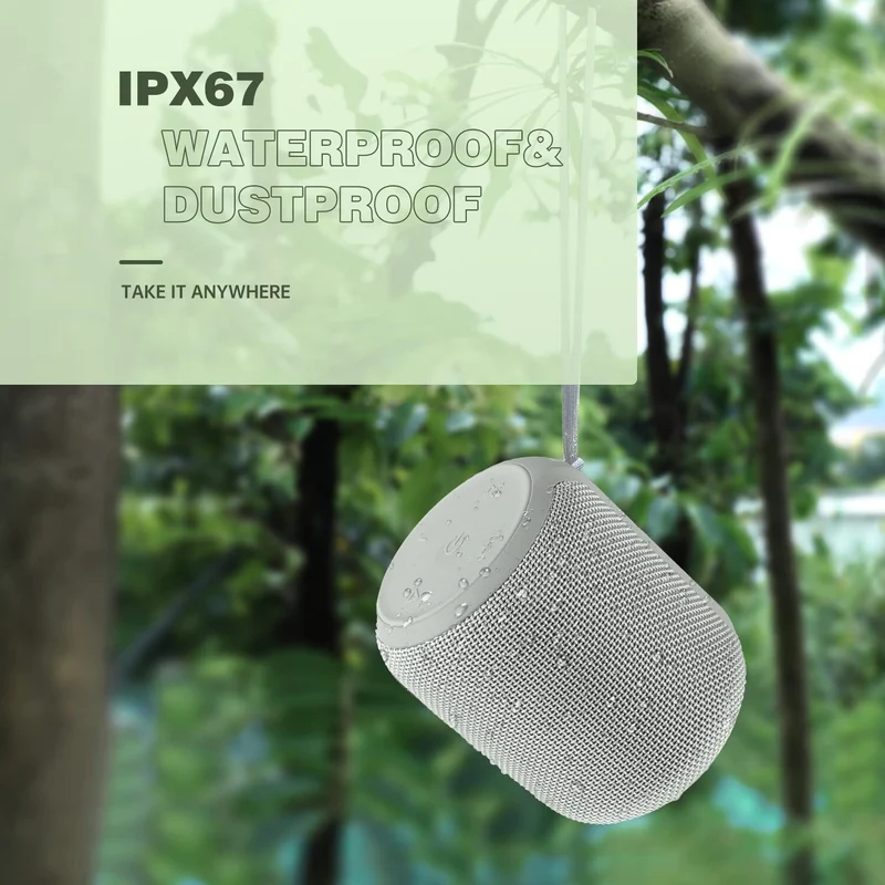 Bluetooth Portable Wireless Speaker with 15W Stereo Sound, IPX6 Waterproof TWS