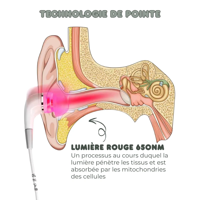 Écouteurs Auriculaires Infrarouge 650nm - Multiples Bienfaits