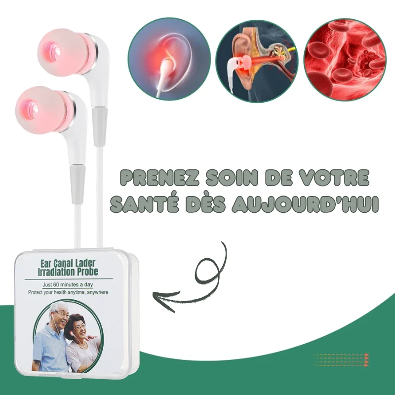 Écouteurs Auriculaires Infrarouge 650nm - Multiples Bienfaits