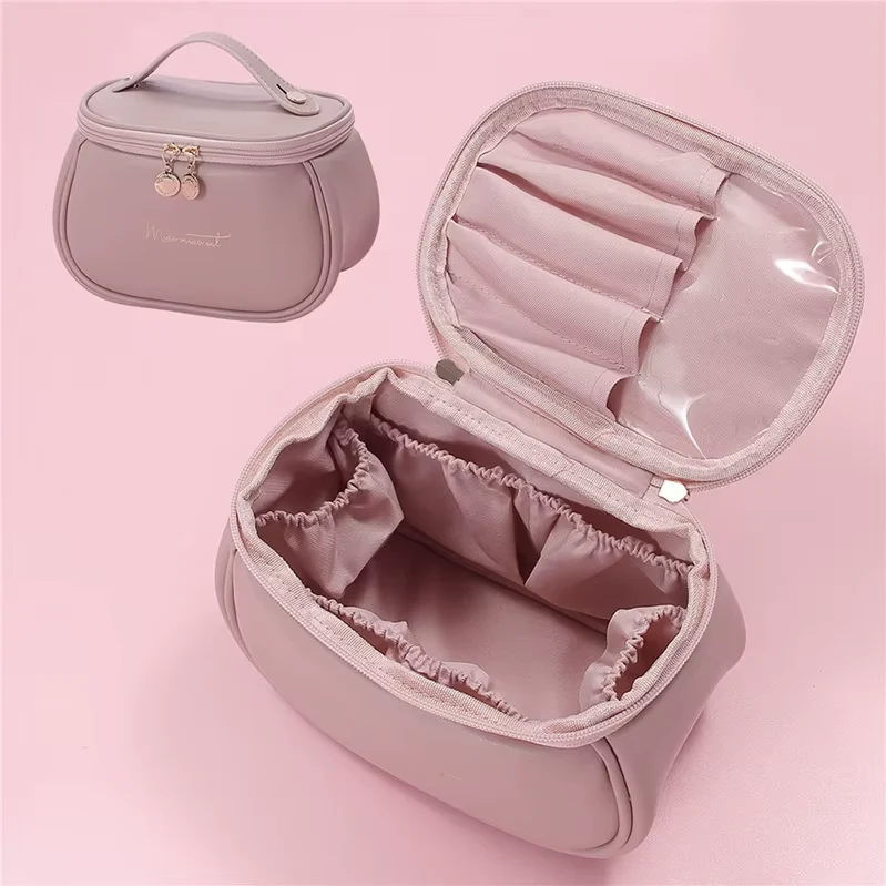 Trousse de Toilette en Cuir PU - Praticité & Grande Capacité