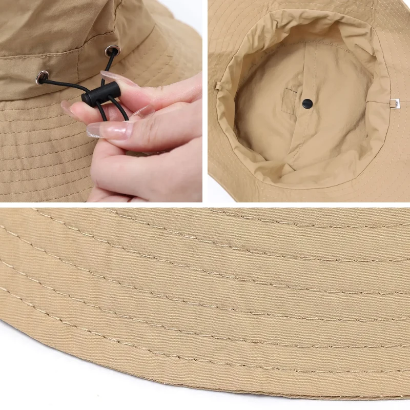 Chapeau de pêcheur à Cordon Pliable Anti-UV & Imperméable