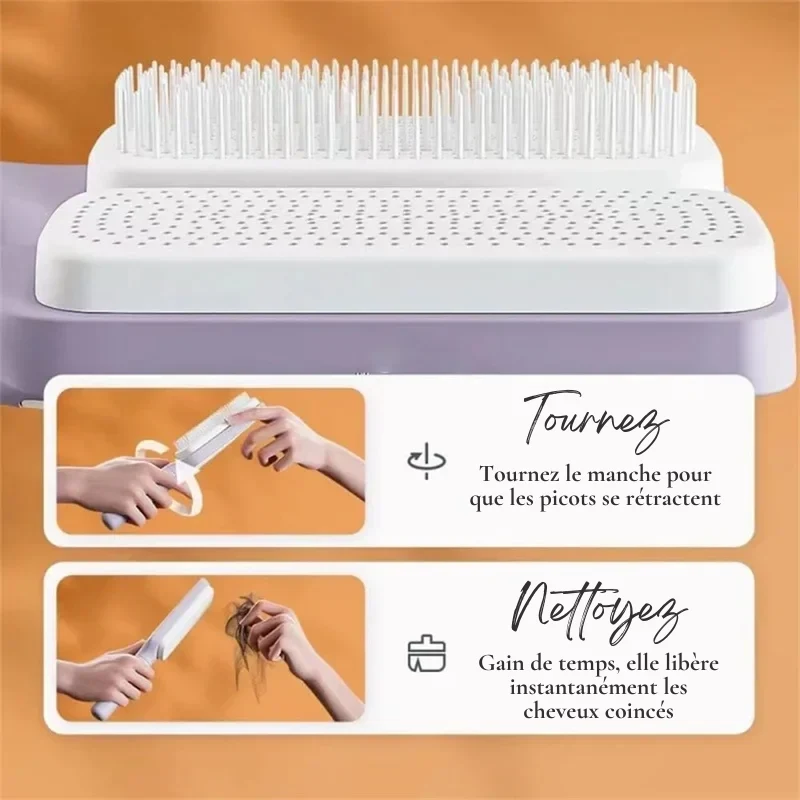 Brosse Coiffante Auto-Clean Anti-Statique