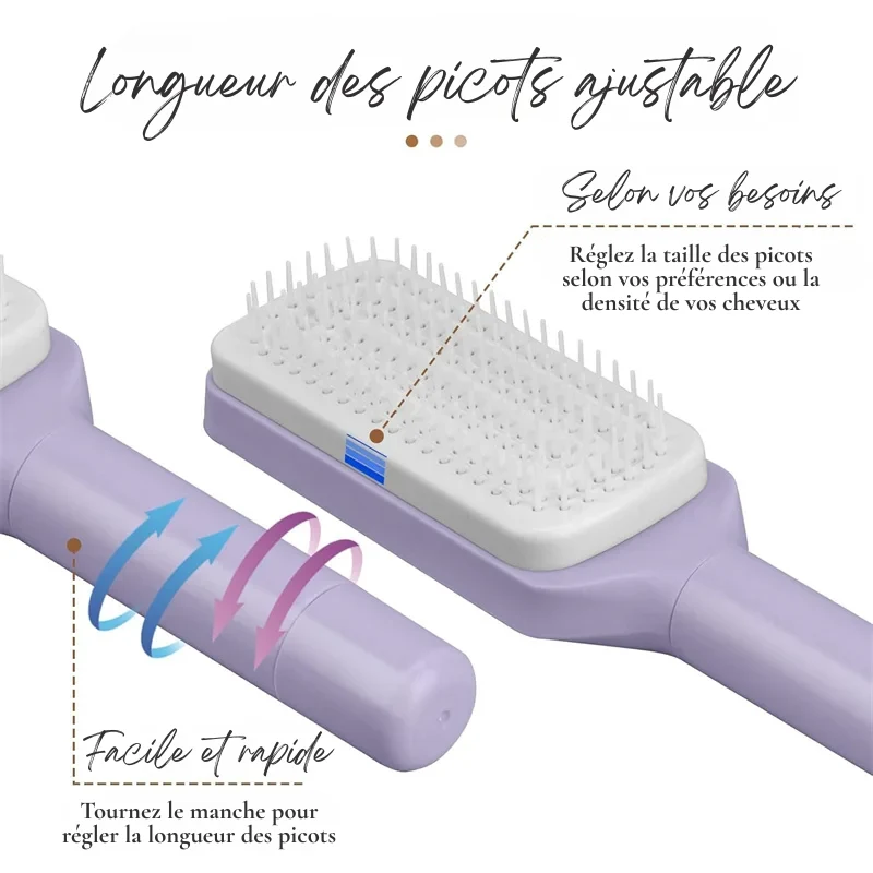 Brosse Coiffante Auto-Clean Anti-Statique