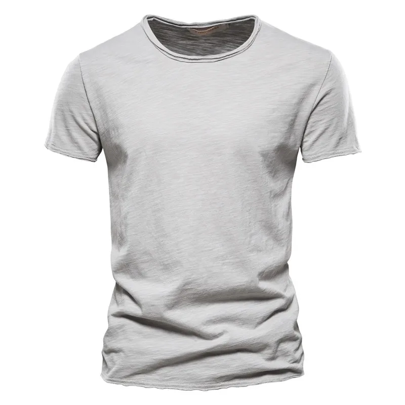 T-Shirt 100% Coton Décontracté à Col Rond et Manches Courtes