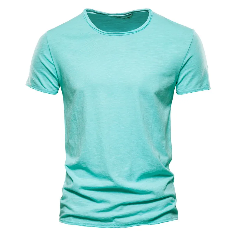 T-Shirt 100% Coton Décontracté à Col Rond et Manches Courtes