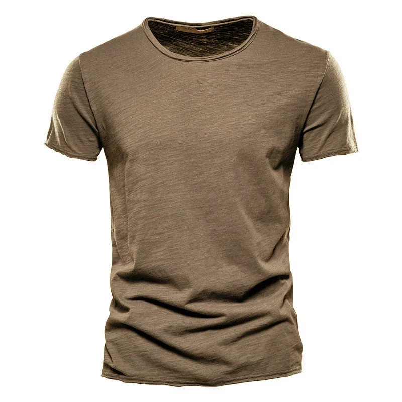 T-Shirt 100% Coton Décontracté à Col Rond et Manches Courtes