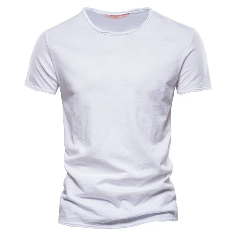 T-Shirt 100% Coton Décontracté à Col Rond et Manches Courtes