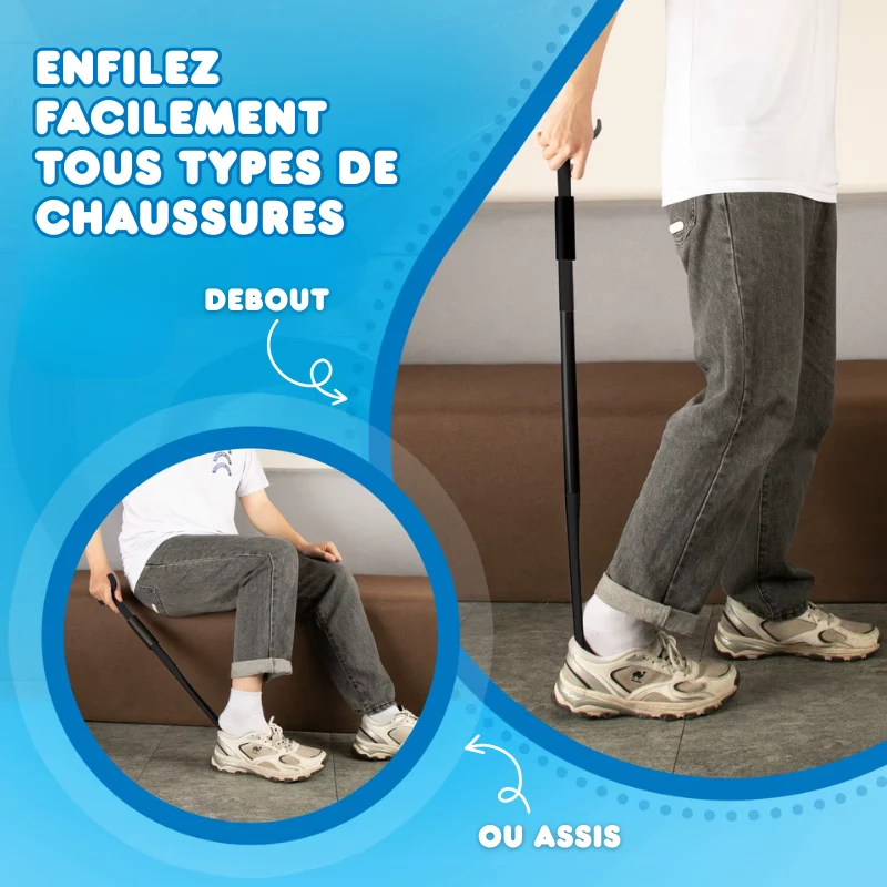 Chausse-Pied Long 88cm avec Crochet à Vêtements
