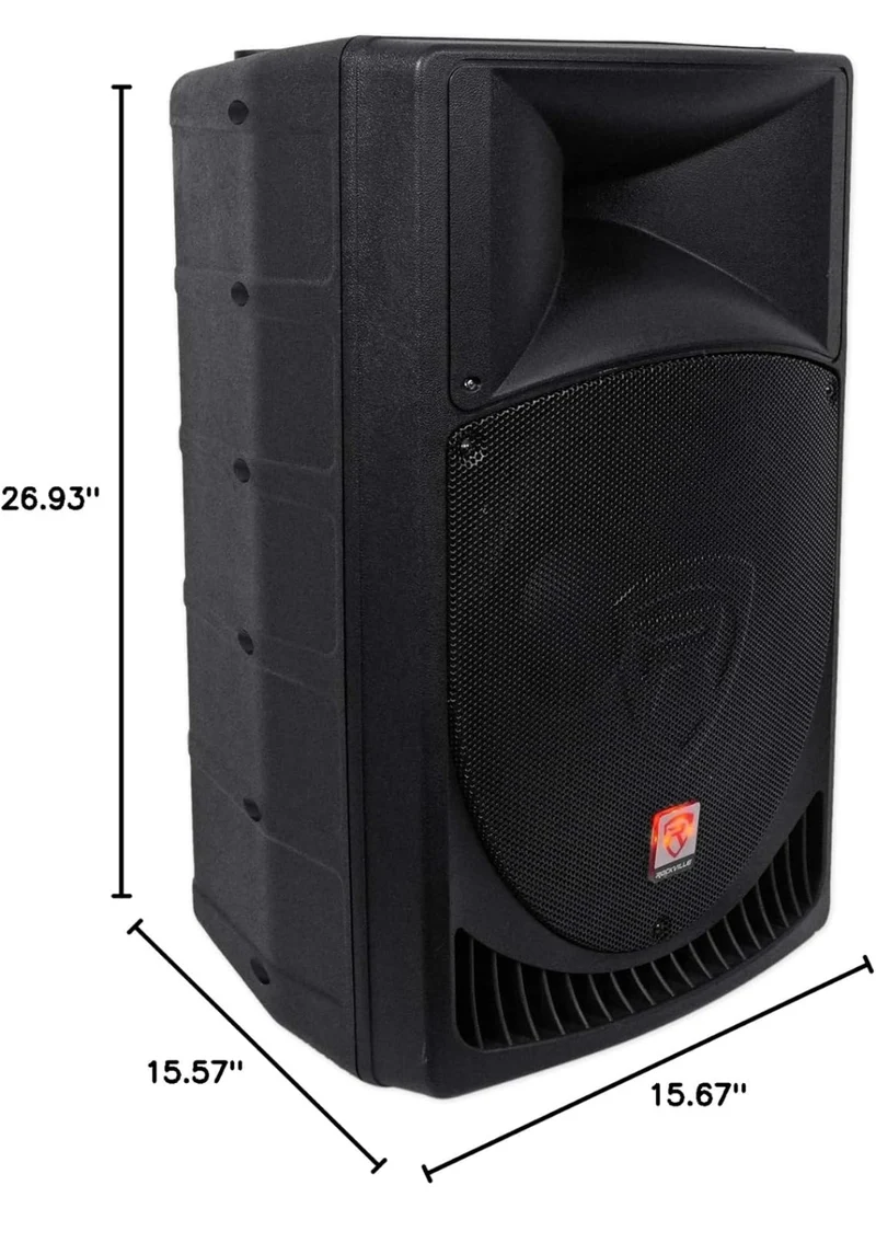 Rockville RPG15 15" Professional Powered Active 1,000 Watt 2-Way DJ PA Speaker