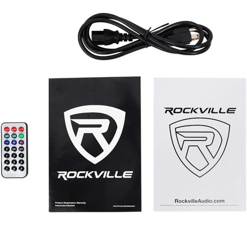 (2) Rockville BPA12 12"Powered Active DJ PA Speaker with Bluetooth, USB, SD, FM Radio, LCD, Stand Mountable, for Events and Performances